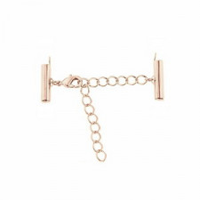 Slide end tubes with extention chain and clasp 10mm - Rose gold